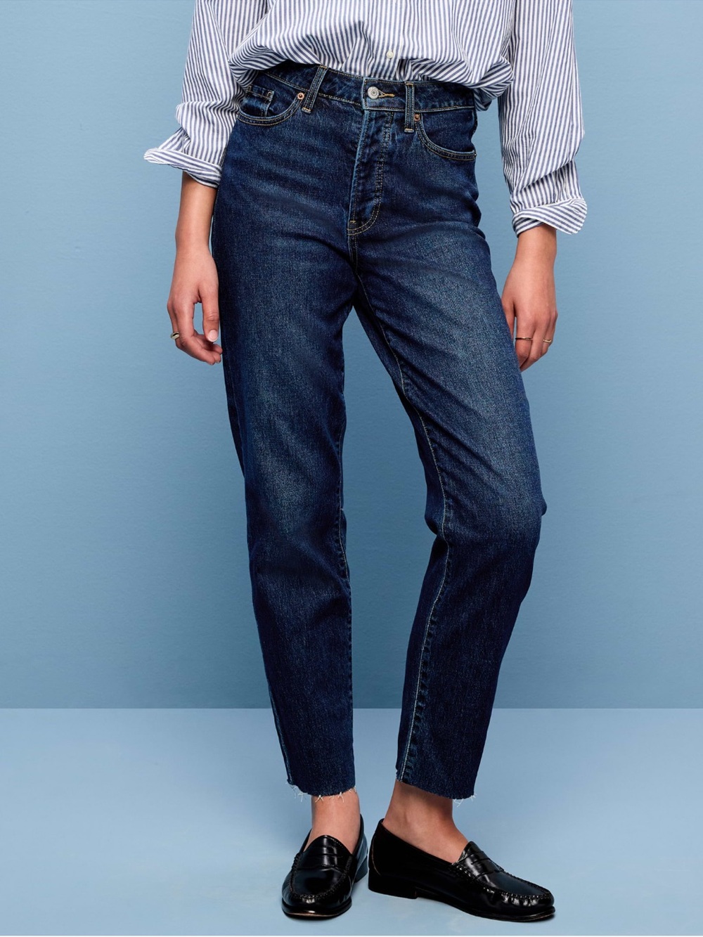 Old Navy Dark Indigo Ankle Straight Jeans